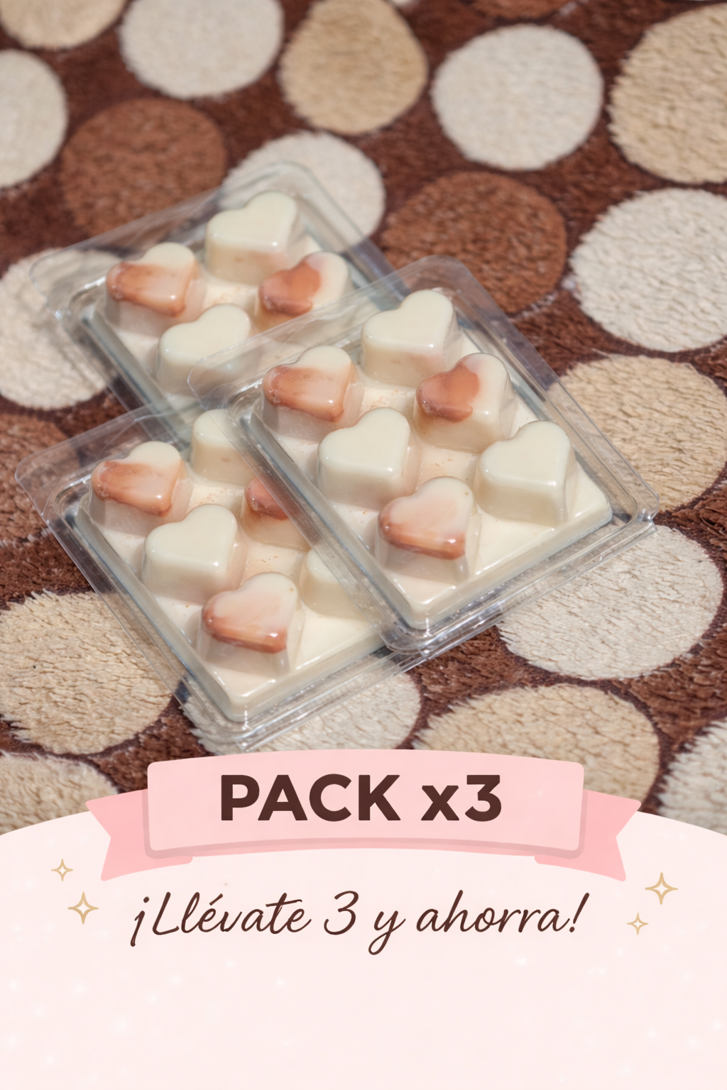 Pack x3 Blísteres Wax Melts (Corazones)